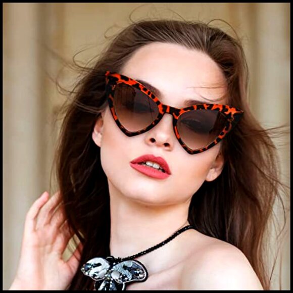 Retro Cat Eye Sunglasses with UV400 Protection Plastic Frame main image 5